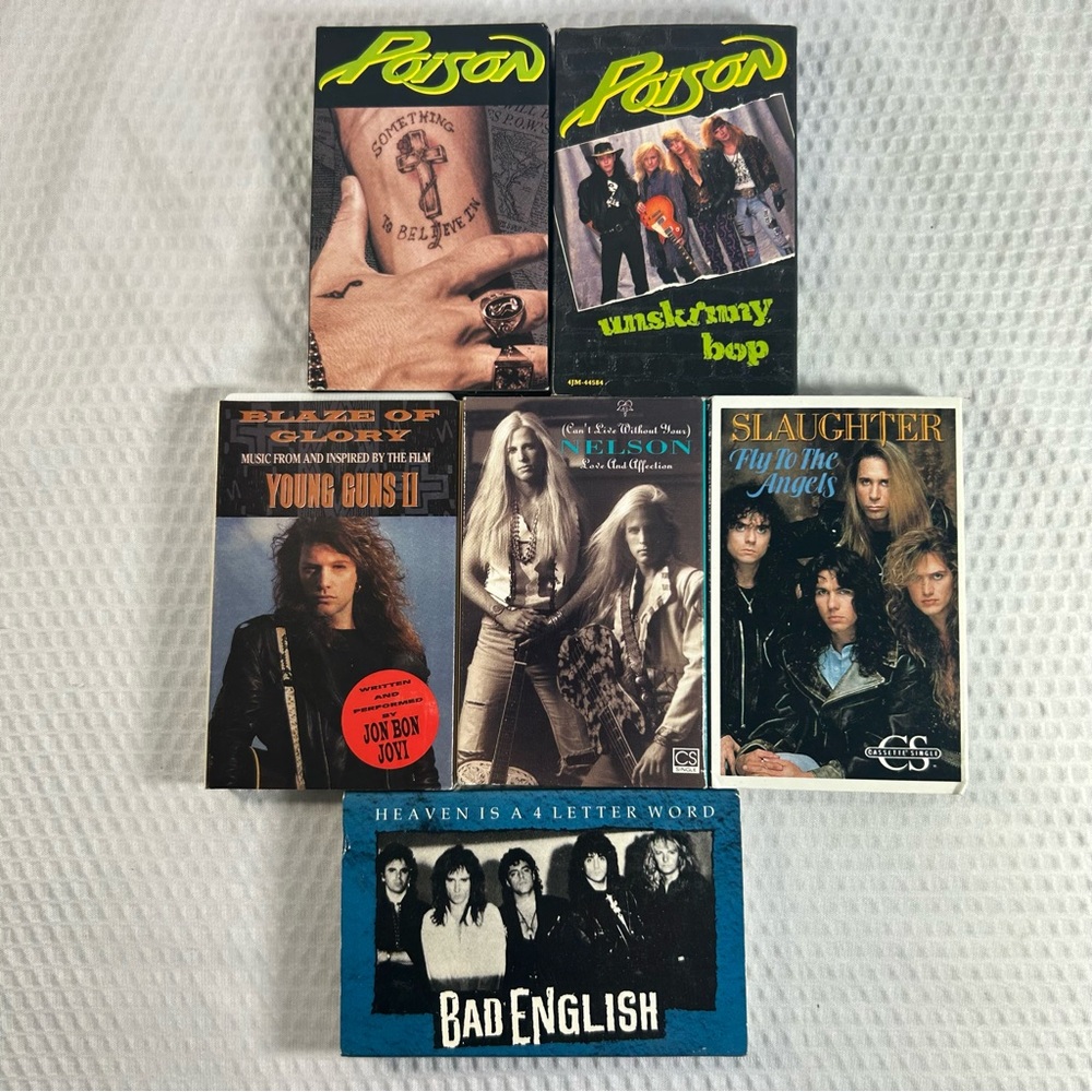 Lot of 6 vintage Cassette tapes.